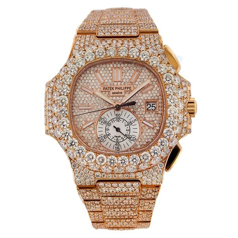 patek philippe iced out rose gold|patek philippe diamond.